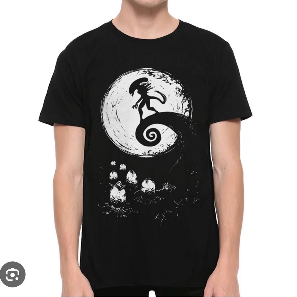 💵Alien Xenomorph x Nightmare Before Christmas Tee Size Small/Medium